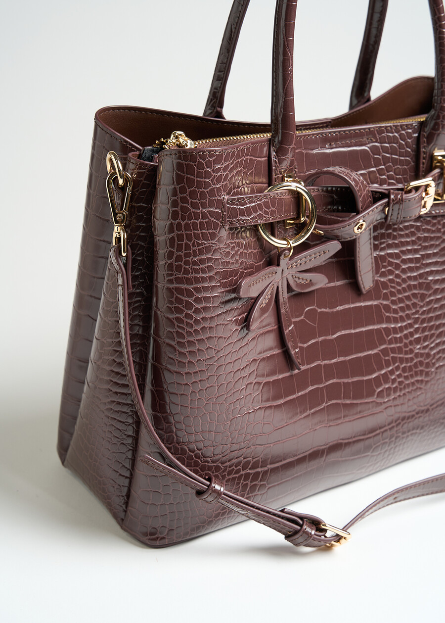 Brest croc-effect shopper bag MARRONENERO Woman , image number 4