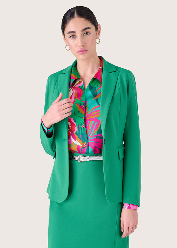 Giacca Cindy in tessuto screp VERDE GARDENBLUE OLTREMARE  Donna null