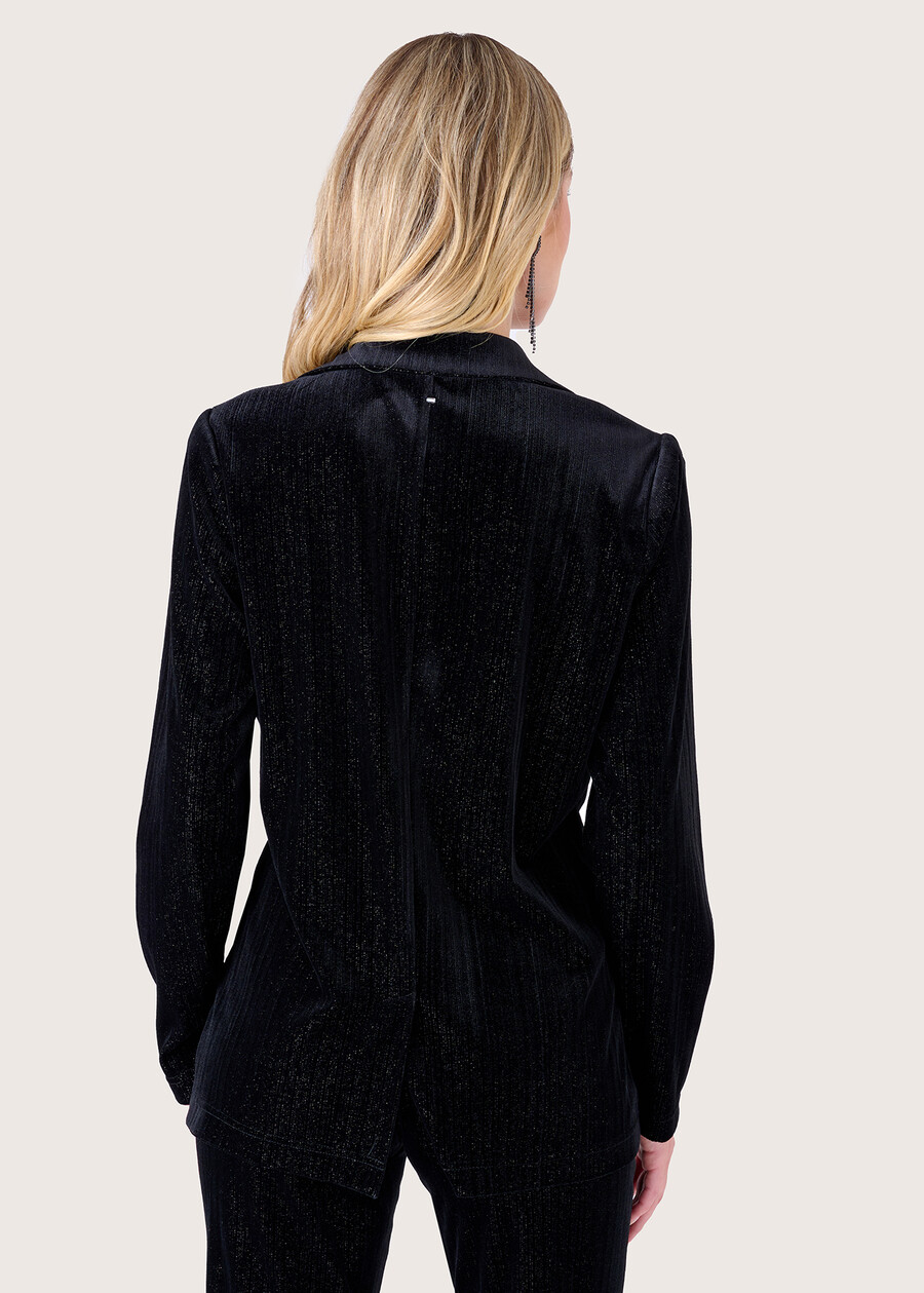 Gwendolin velvet and lurex blazer NERO BLACK Woman , image number 3