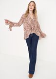 Blusa Cuba 100% viscosa animalier MARRONE Donna immagine n. 4