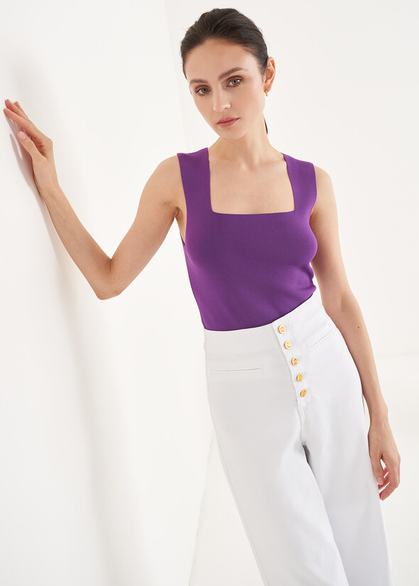 Top Tiki In Maglia VIOLA MULBERRY Donna null