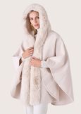Maella hooded cape NERO BLACKBEIGE LATTE Woman image number 3