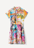 Mini dress Arold in cotone stampato GIALLO MANGO Donna immagine n. 5