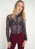 Camicia Carley in mesh floreale NERO Donna immagine n. 1