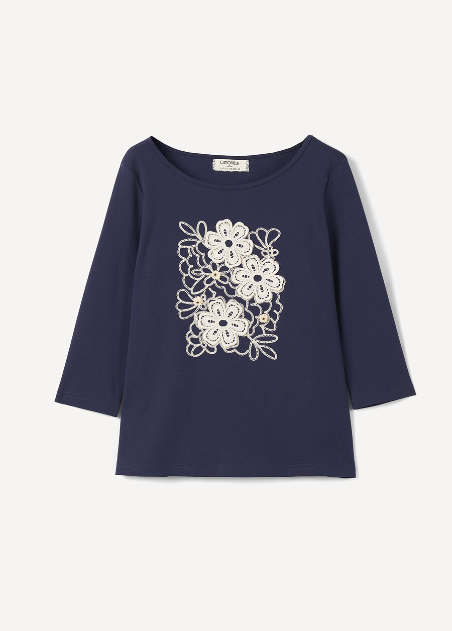T-shirt Stezy con ricamo BLU Donna , immagine n. 5