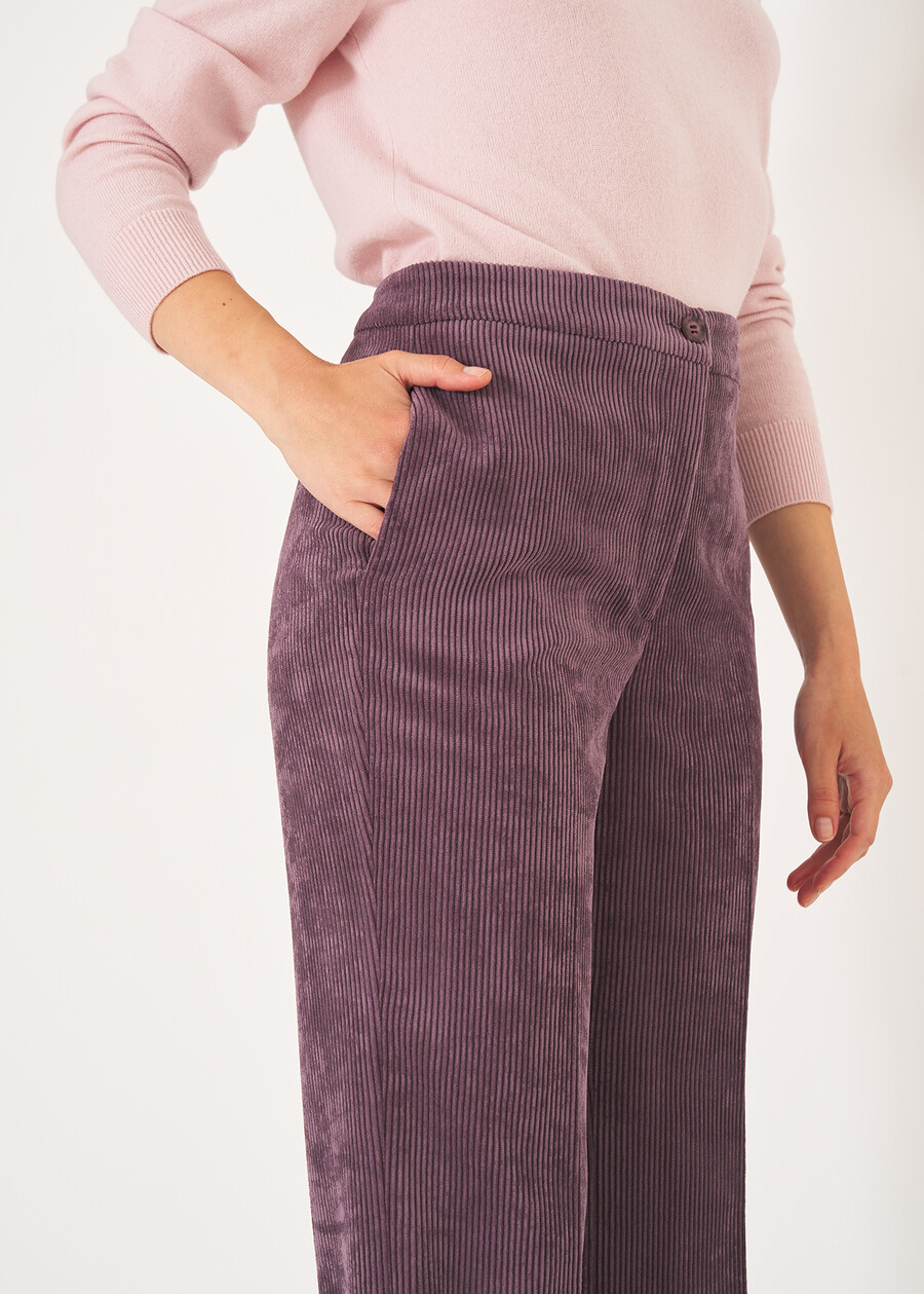 Pantalone Giorgia-N in velluto GRIGIO CENEREVIOLA PURPLE Donna , immagine n. 4