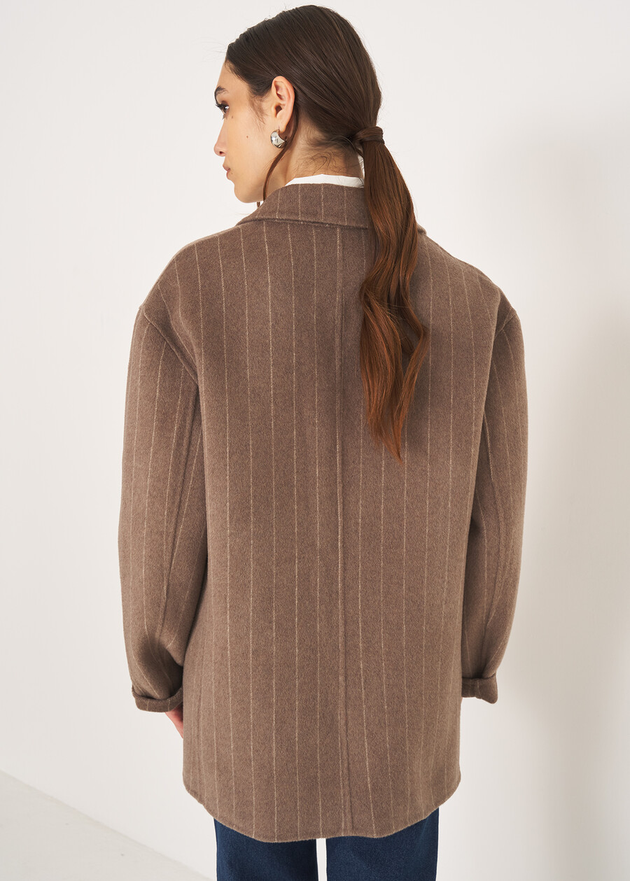 Giulia pinstripe wool jacket GRIGIO TORTORABLU Woman , image number 3