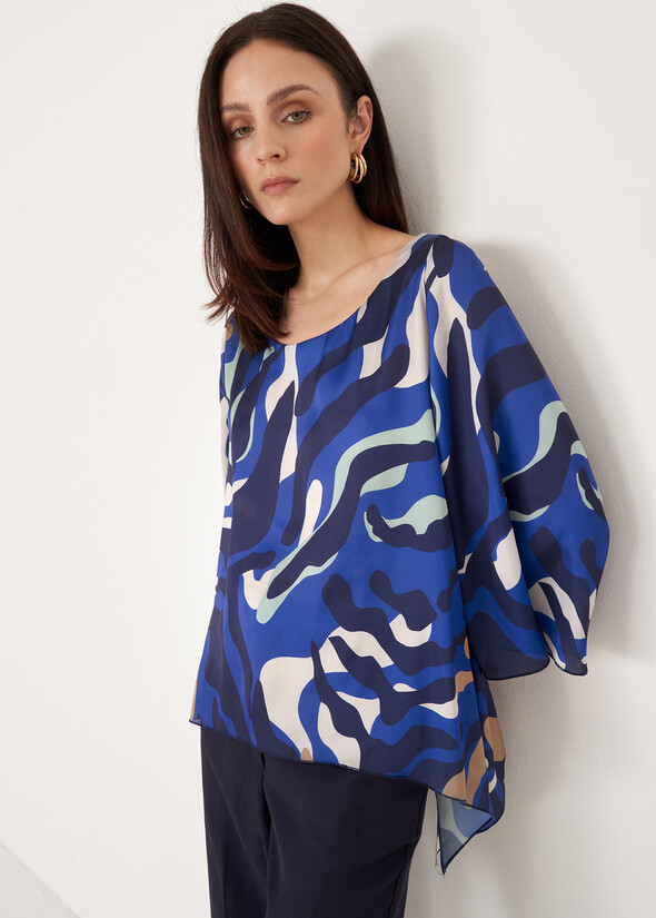 Camiro Camouflage Print Blouse BLU ELETTRICO Woman null
