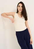 Top Tary in maglia con scollo a V BEIGE LATTE Donna immagine n. 1