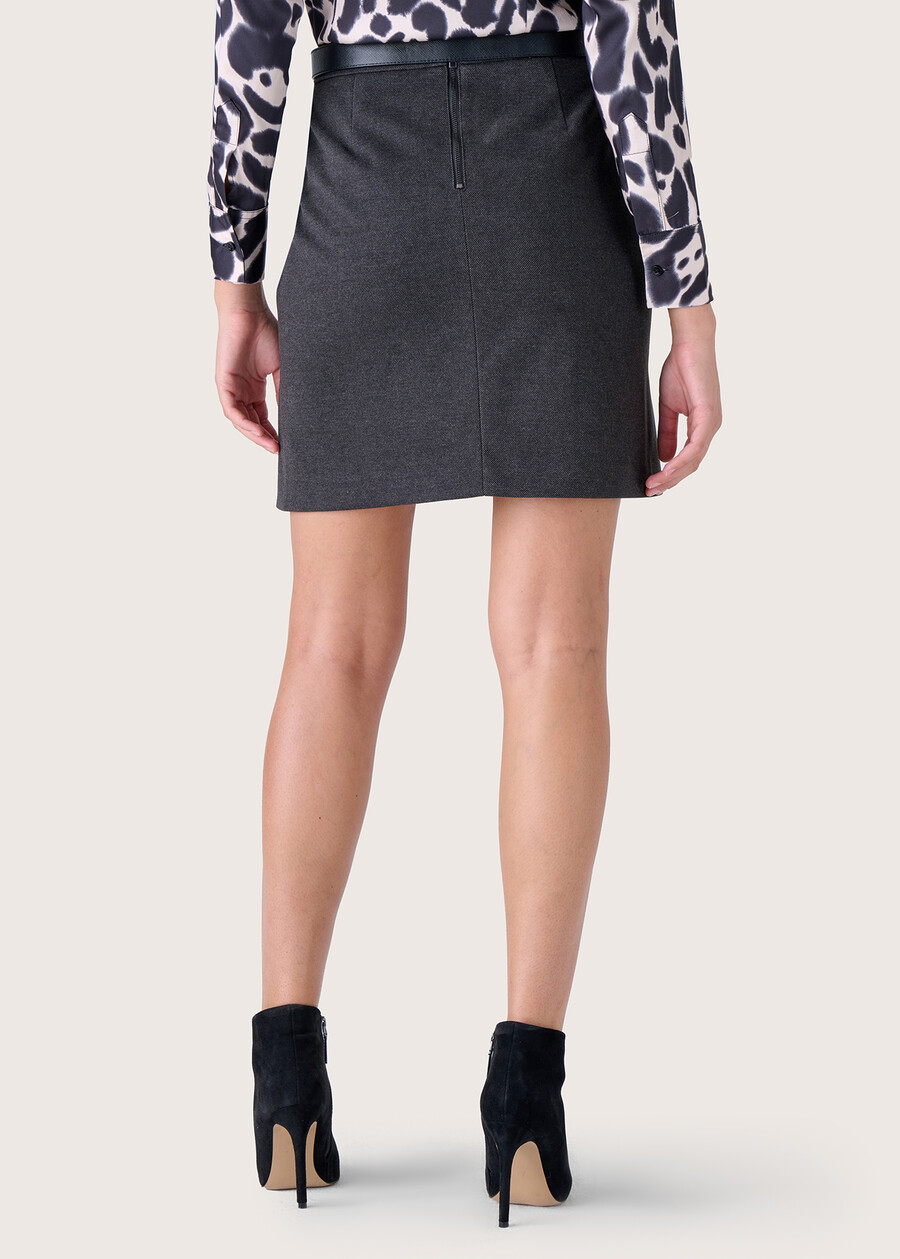 Glenna skirt in herringbone fabric BLU GRAFITE Woman , image number 4