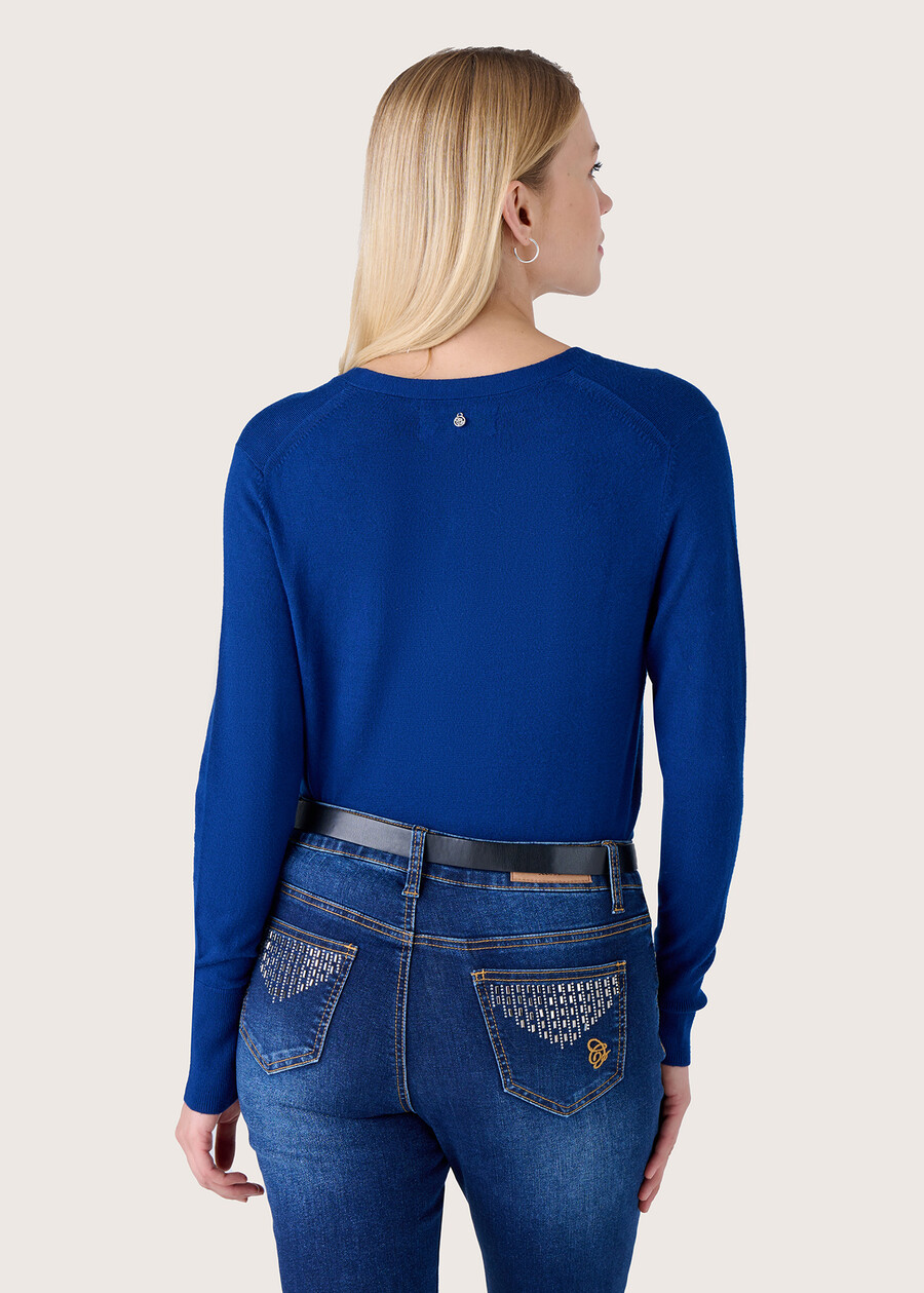 Cardigan Claire in maglia BLU LAGUNAVERDE AVOCADO Donna , immagine n. 3