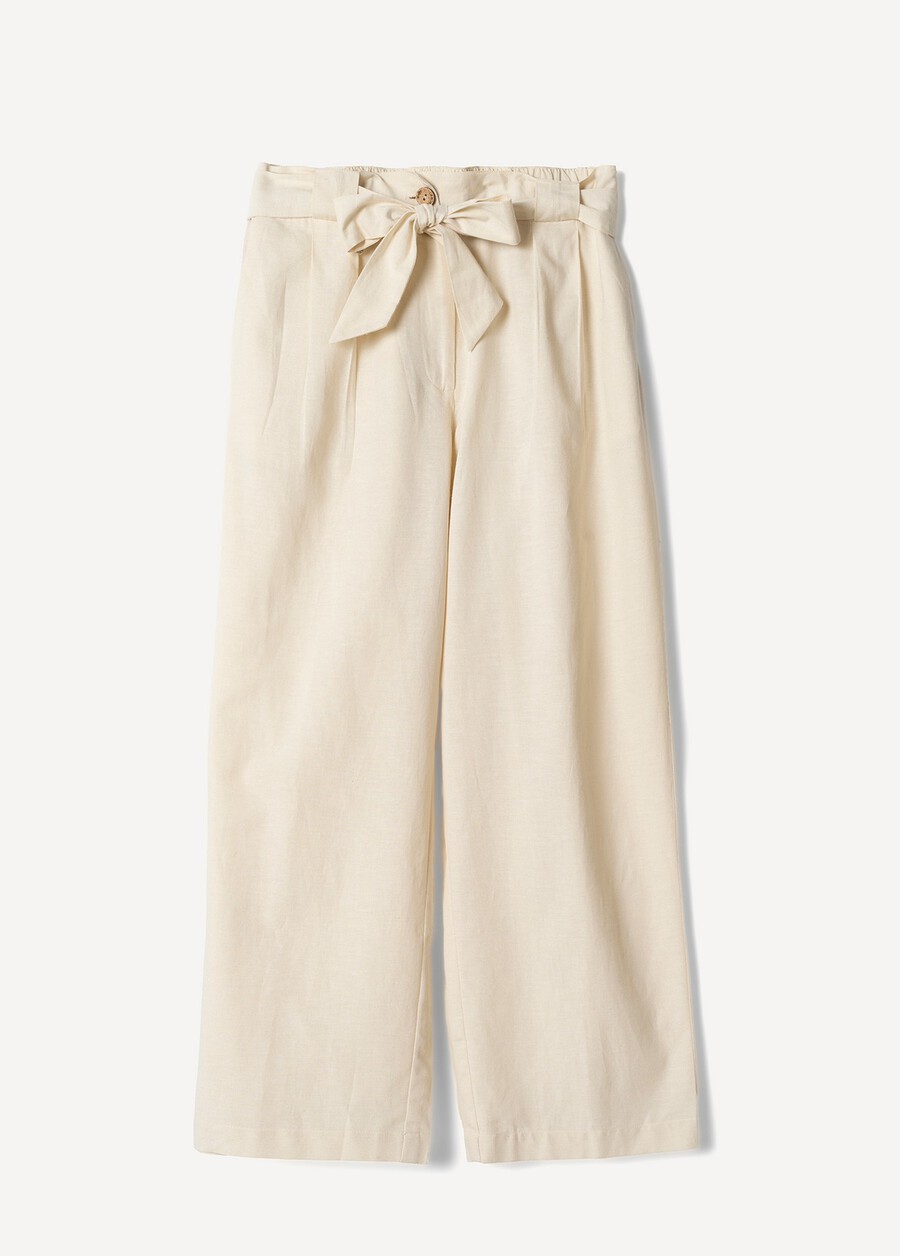 Penty linen-blend trousers
 VIOLA MELANZANABIANCO BURRO Woman , image number 6