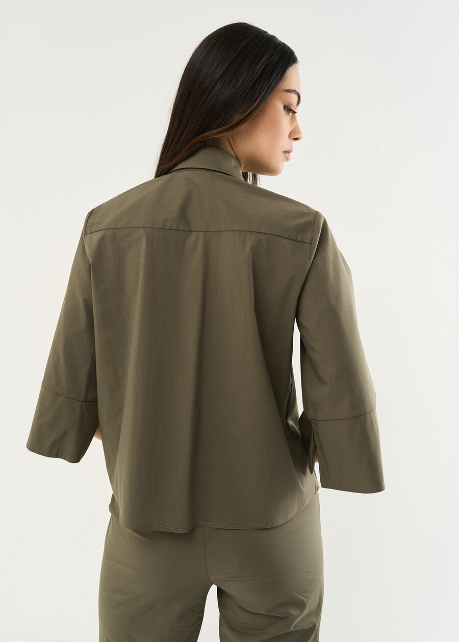 Camicia Cely corta in cotone VERDEBLU Donna , immagine n. 3