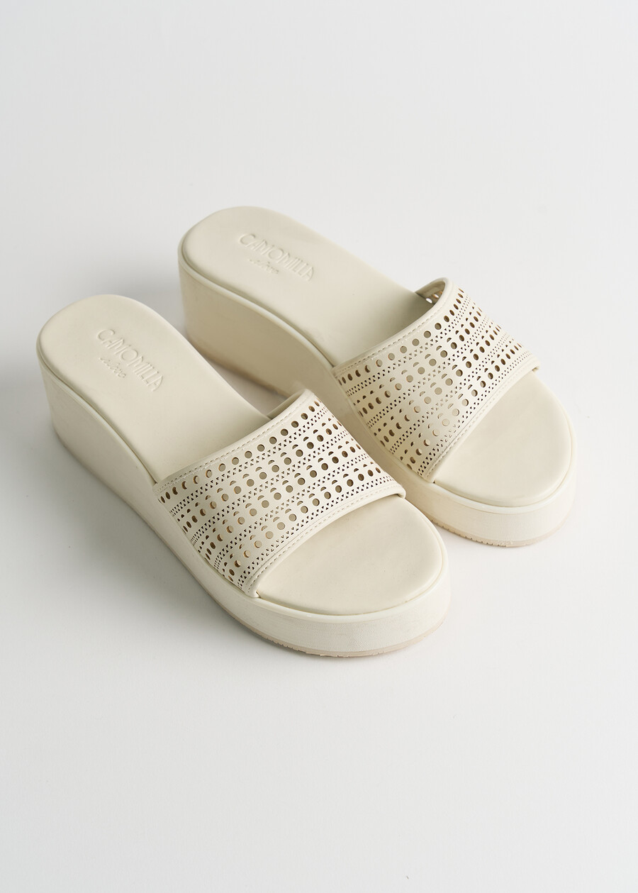 Stanley perforated faux leather sandal BEIGE LATTE Woman , image number 2