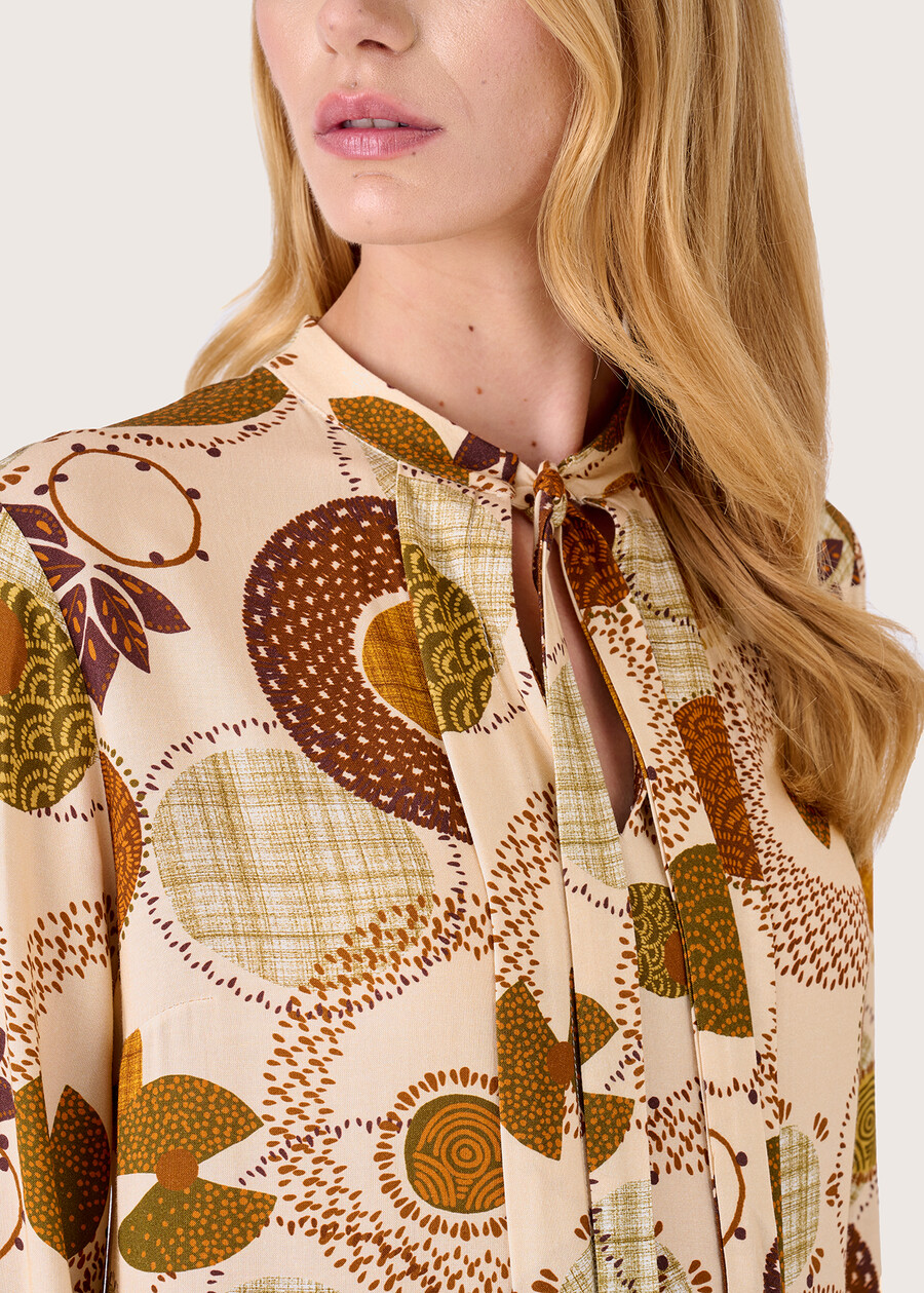 Susanna 100% viscose fabric blouse BEIGE Woman , image number 2