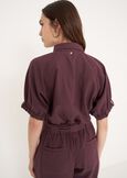 Camicia Catty in viscosa e lino
 VIOLA MELANZANABIANCO BURRO Donna immagine n. 3