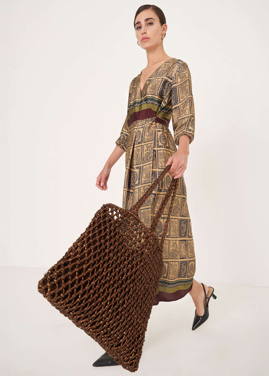 Shopping Barley in rete metallizzata NERO BLACKMARRONE BRONZE Donna , immagine n. 1