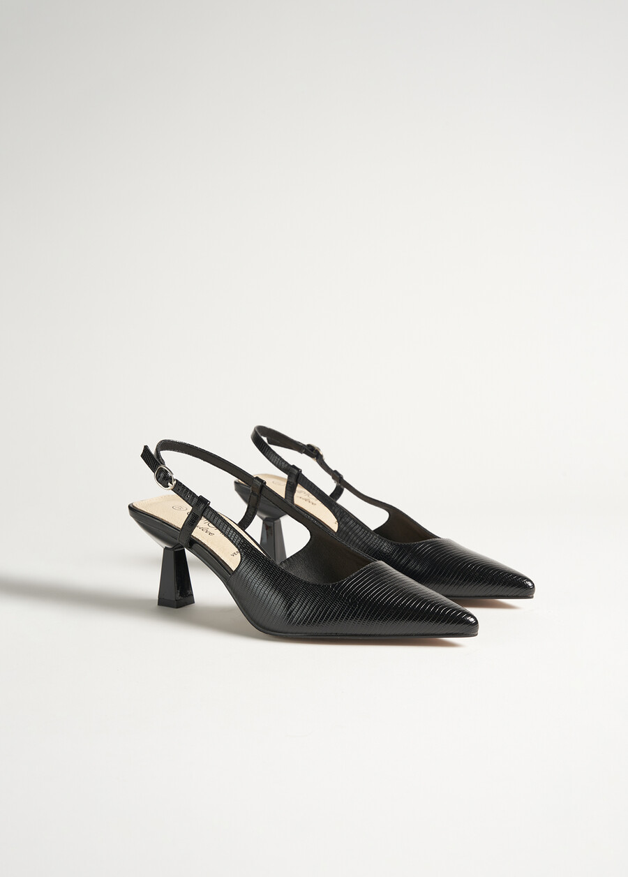 Snake slingback shoe NERO BLACK Woman , image number 2