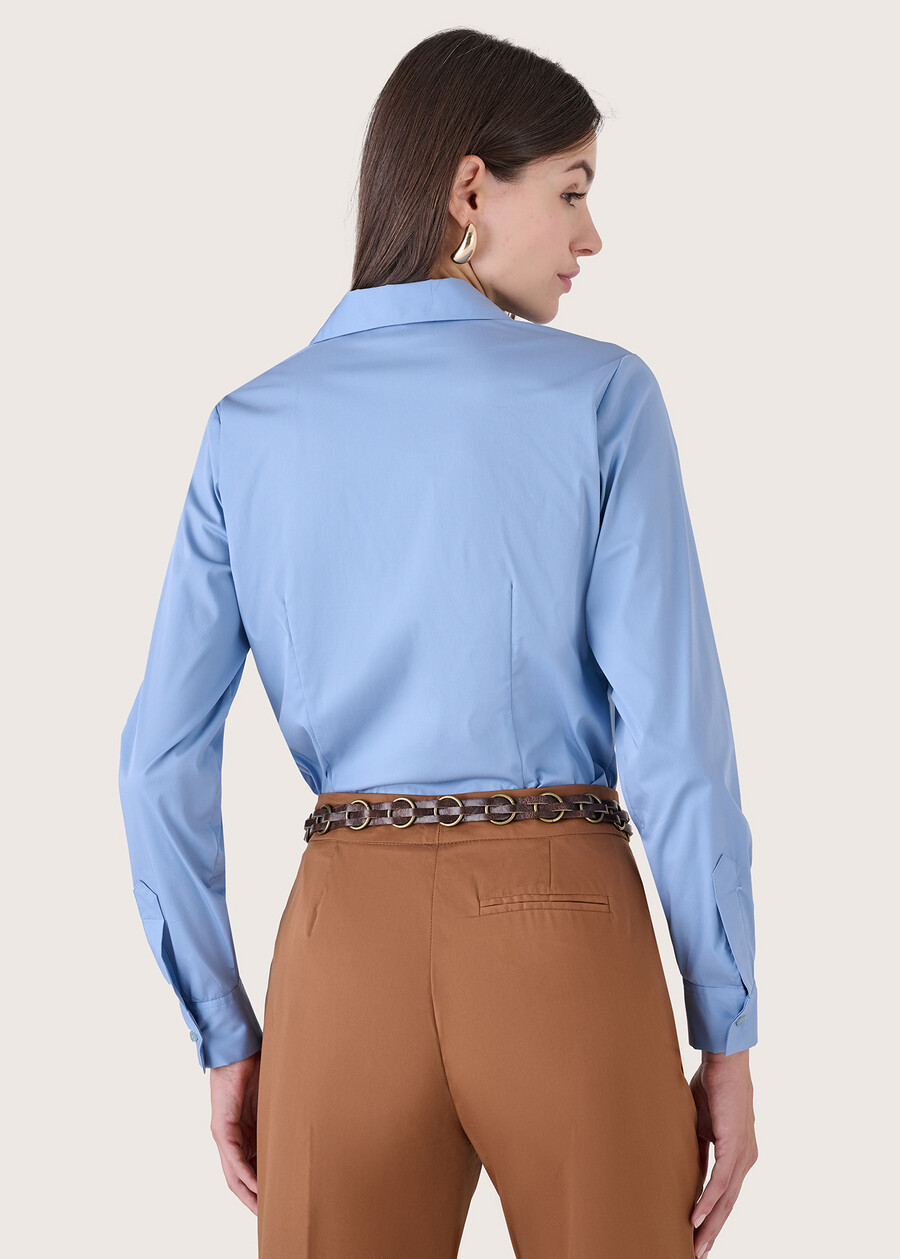 Camicia Carlett in cotone BIANCO WHITEBLU CELESTE Donna , immagine n. 3