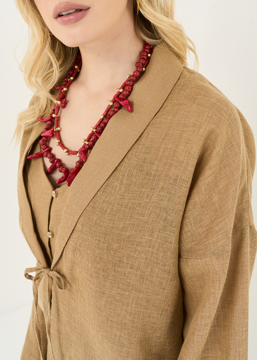 Claris kimono cover-up BEIGE Woman , image number 2