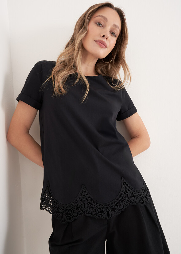 T-Shirt Silvy 100% Cotone NERO BLACK Donna null