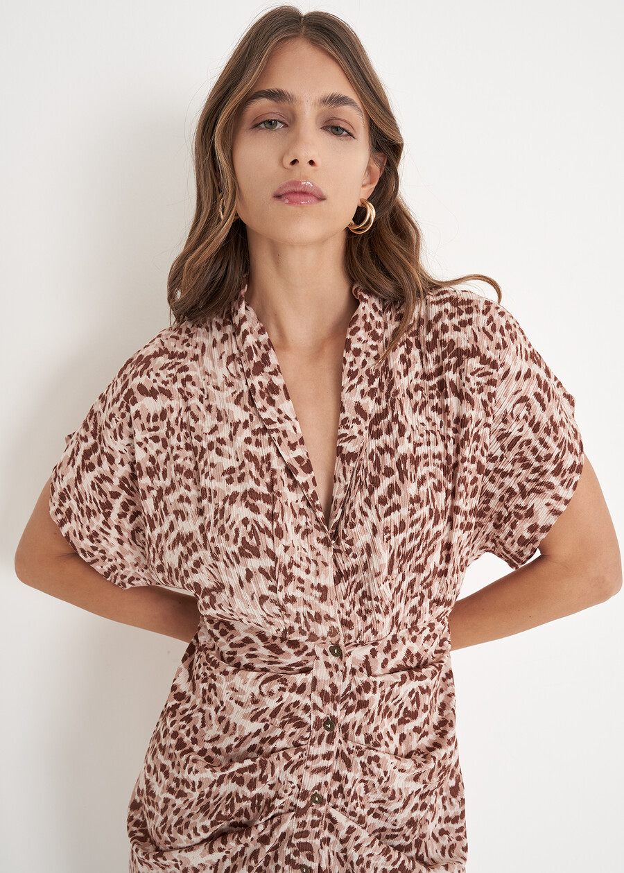 Azaleia 100% viscose long dress MARRONE Woman , image number 2