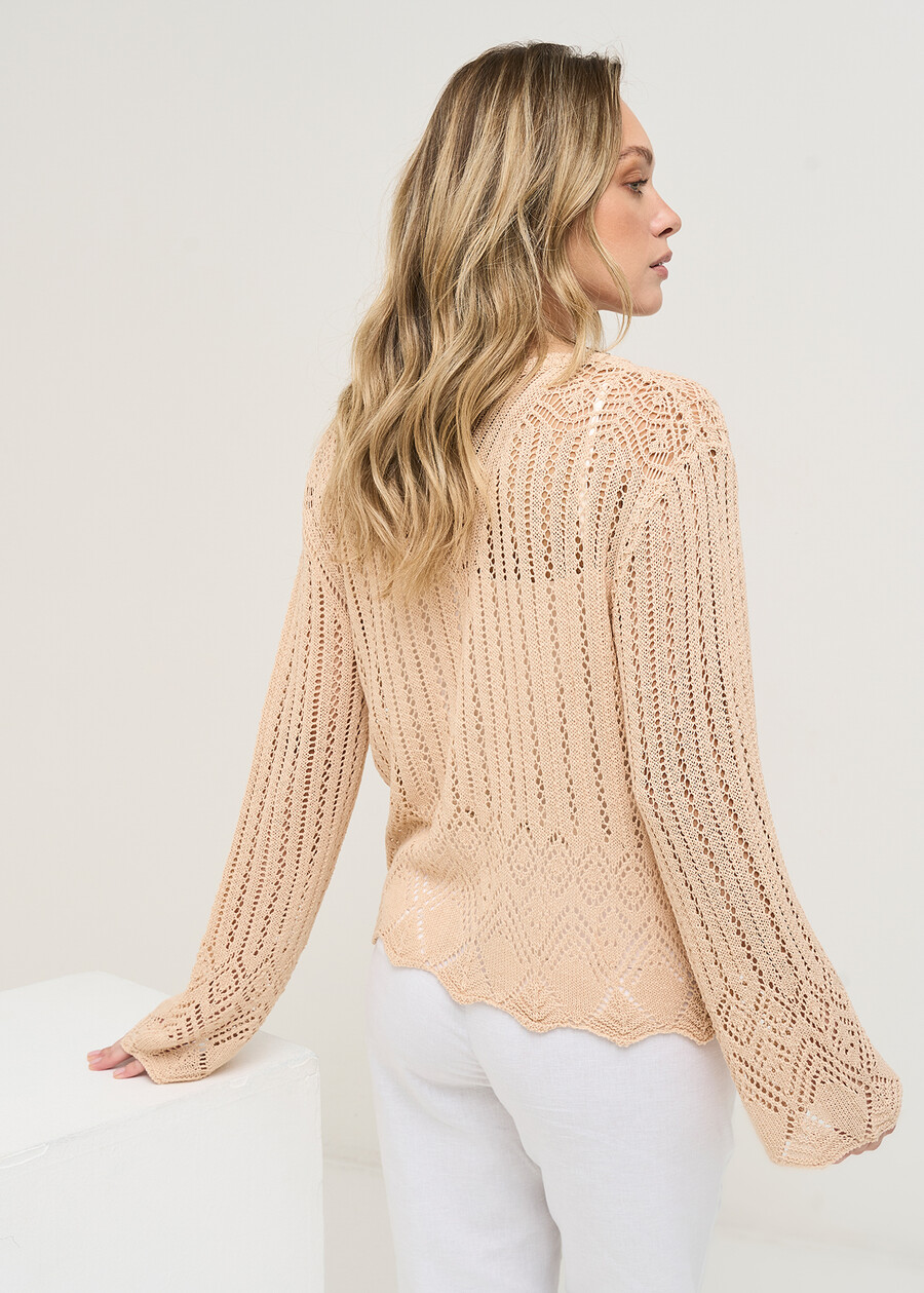 Mariam light knit cardigan BEIGE LIGHT BEIGE Woman , image number 3
