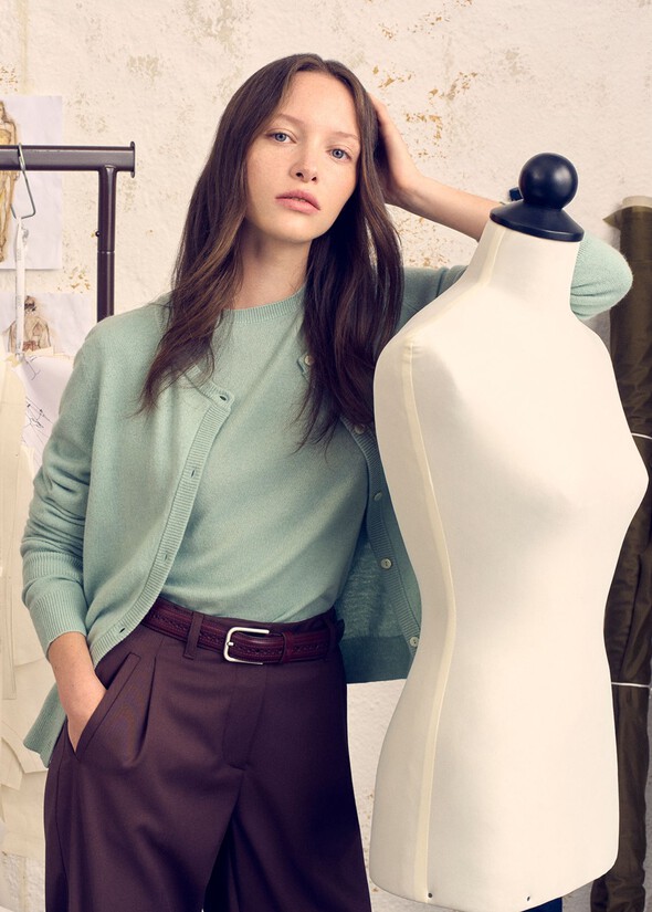 Cardigan Cassel in lana e cashmere VERDE Donna null