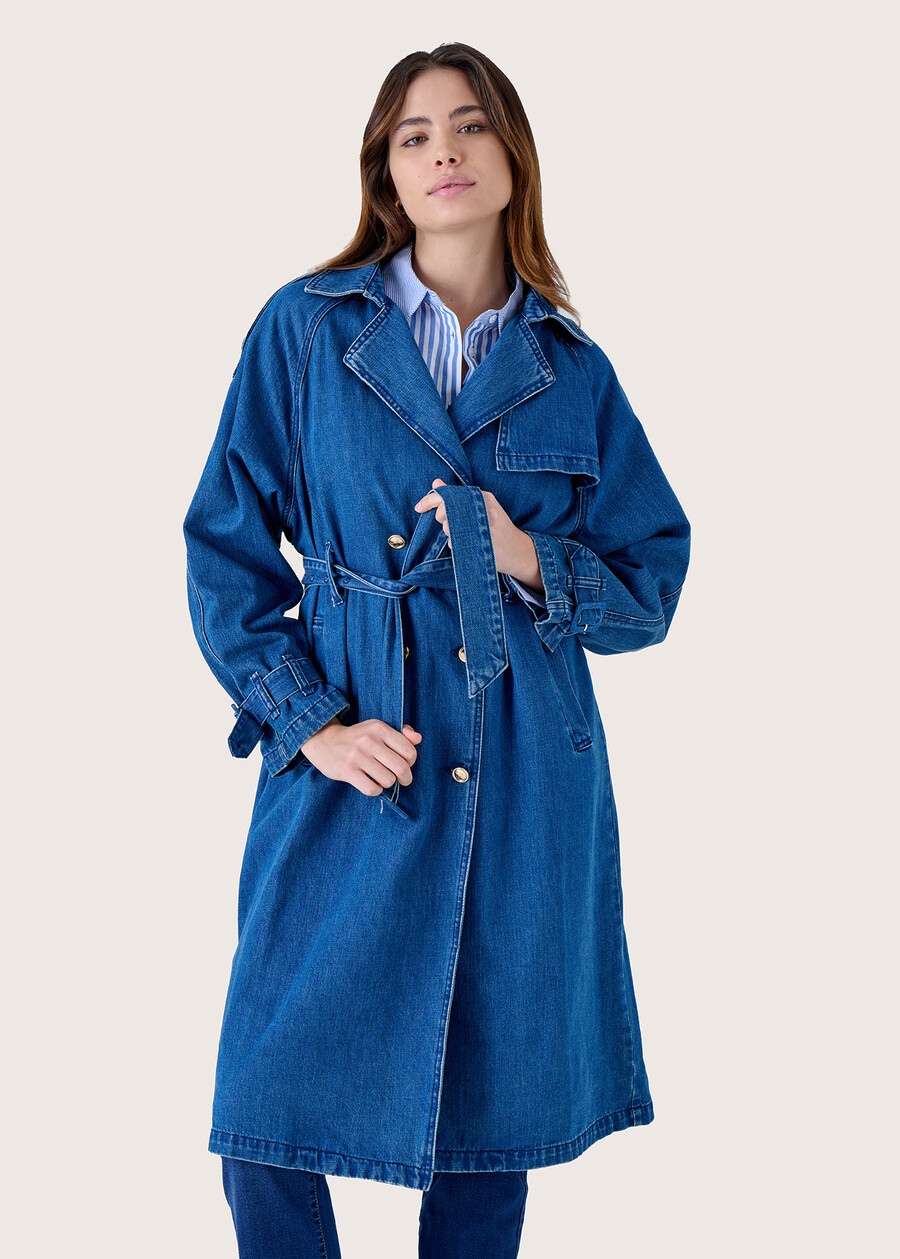 Tierrra 100% cotton denim trench coat DENIM Woman , image number 4