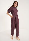 Camicia Catty in viscosa e lino VIOLA MELANZANABIANCO BURRO Donna immagine n. 4