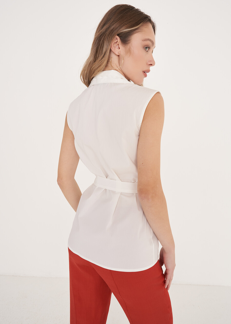 Titty Cotton Blend Top BIANCO WHITE Woman , image number 3