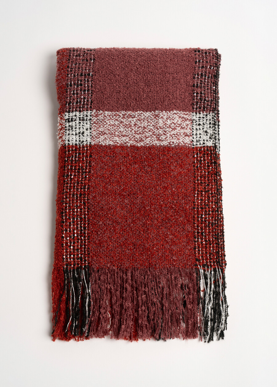 Sciarpa Sonya macro check bouclé MARRONE CAFFEROCHF Donna , immagine n. 1