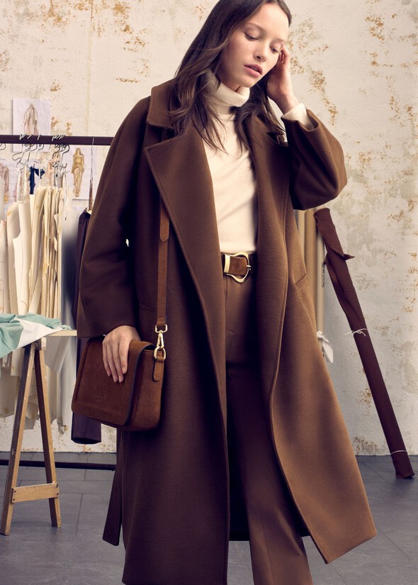 Cleope brown woolen coat MARRONE JAVA Woman null