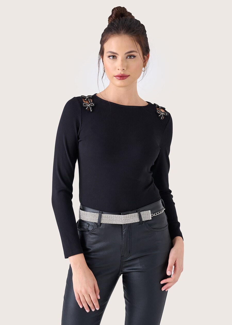 Maglia South in viscosa NERO BLACK Donna , immagine n. 1
