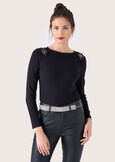 Maglia South in viscosa NERO BLACK Donna immagine n. 1