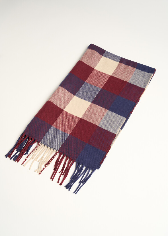 Sciarpa Spiky maxi check ROSSO BORDEAUX Donna null