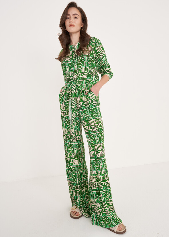 Porto High-Waisted Trousers VERDE Woman null