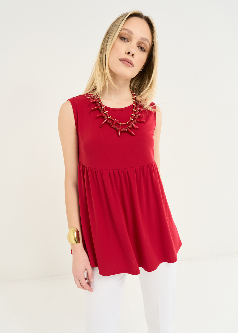 Teseo top with under-bust seam ROSSO Woman , image number 1