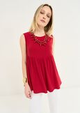 Teseo top with under-bust seam ROSSO Woman image number 1