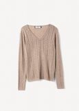 Maglia Maddie scollo a V con strass BEIGE ECRU Donna immagine n. 4