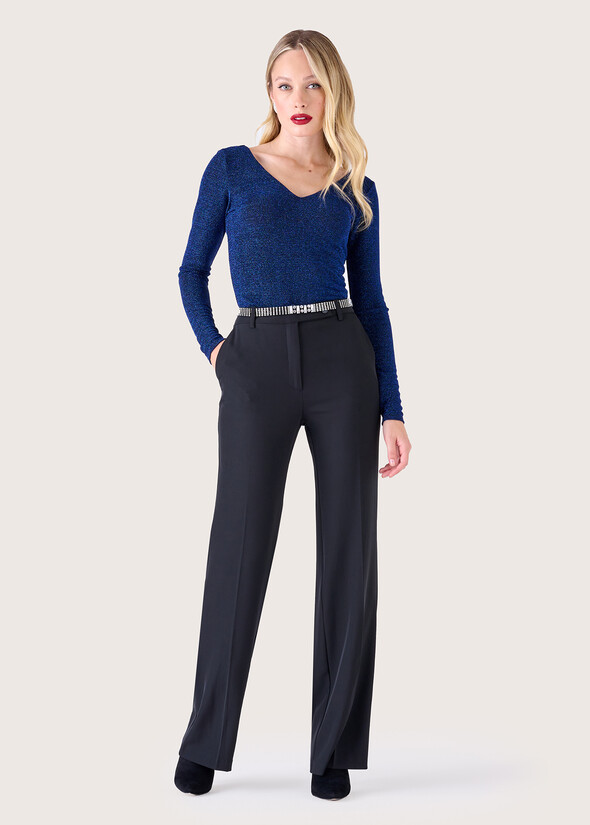 Pantalone Ashley in cady NERO BLACK Donna null