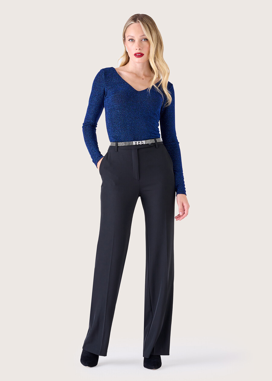 Pantalone Ashley in cady NERO BLACK Donna , immagine n. 1