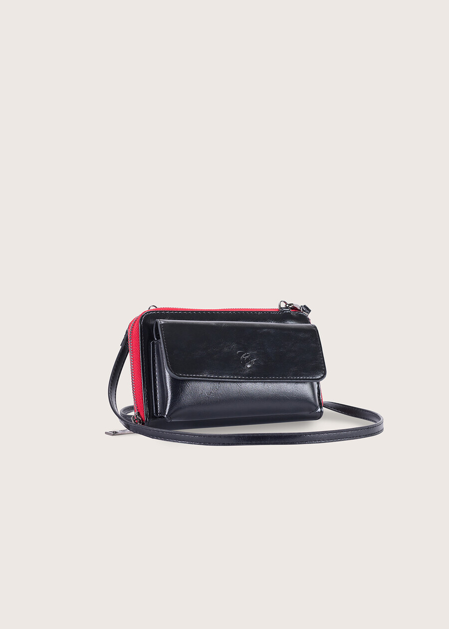 Piping wallet with shoulder strap NERO BLACK Woman , image number 1