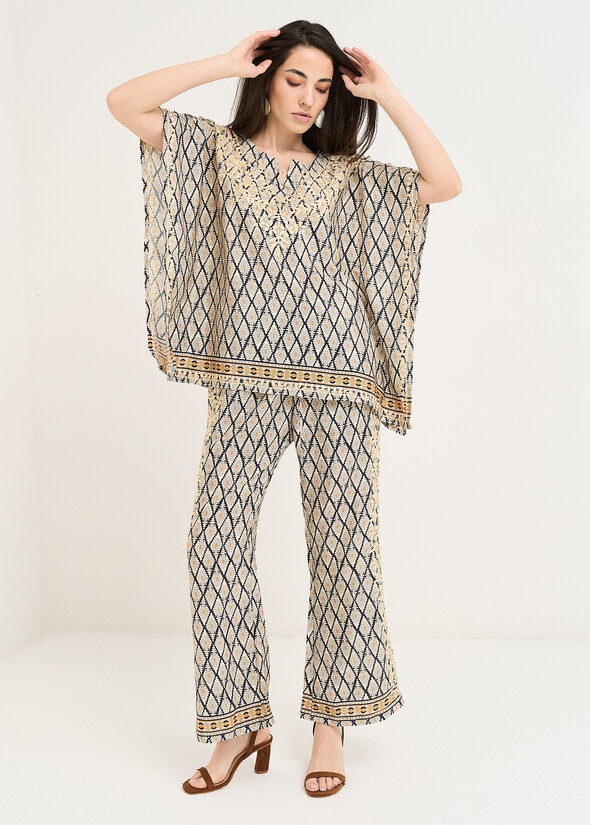 Pinocchietto Pier stampato NERO BLACK Donna null