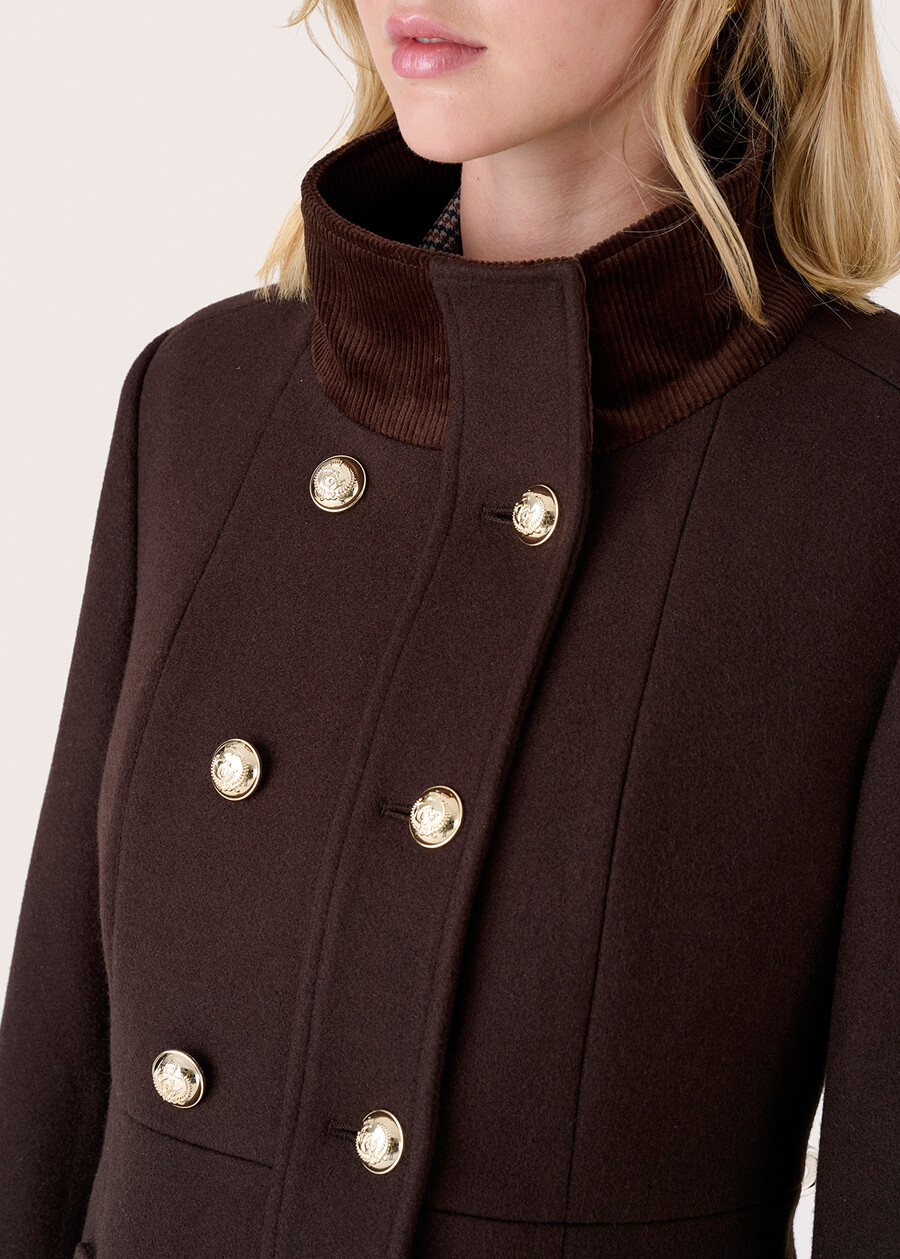 Elisir coat with collar NERO BLACKMARRONE JAVA Woman , image number 3