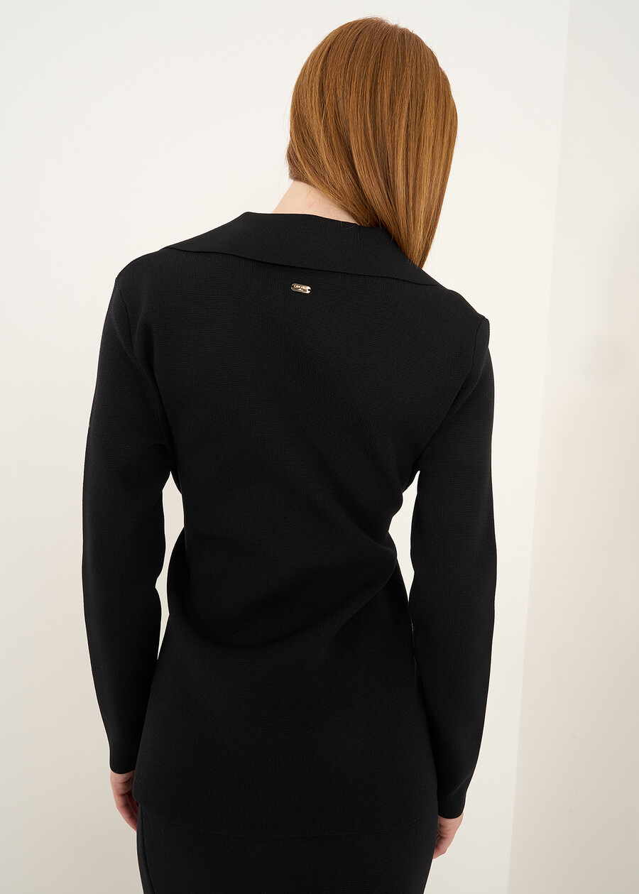 Cloris punto Firenze cardigan NERO Woman , image number 3