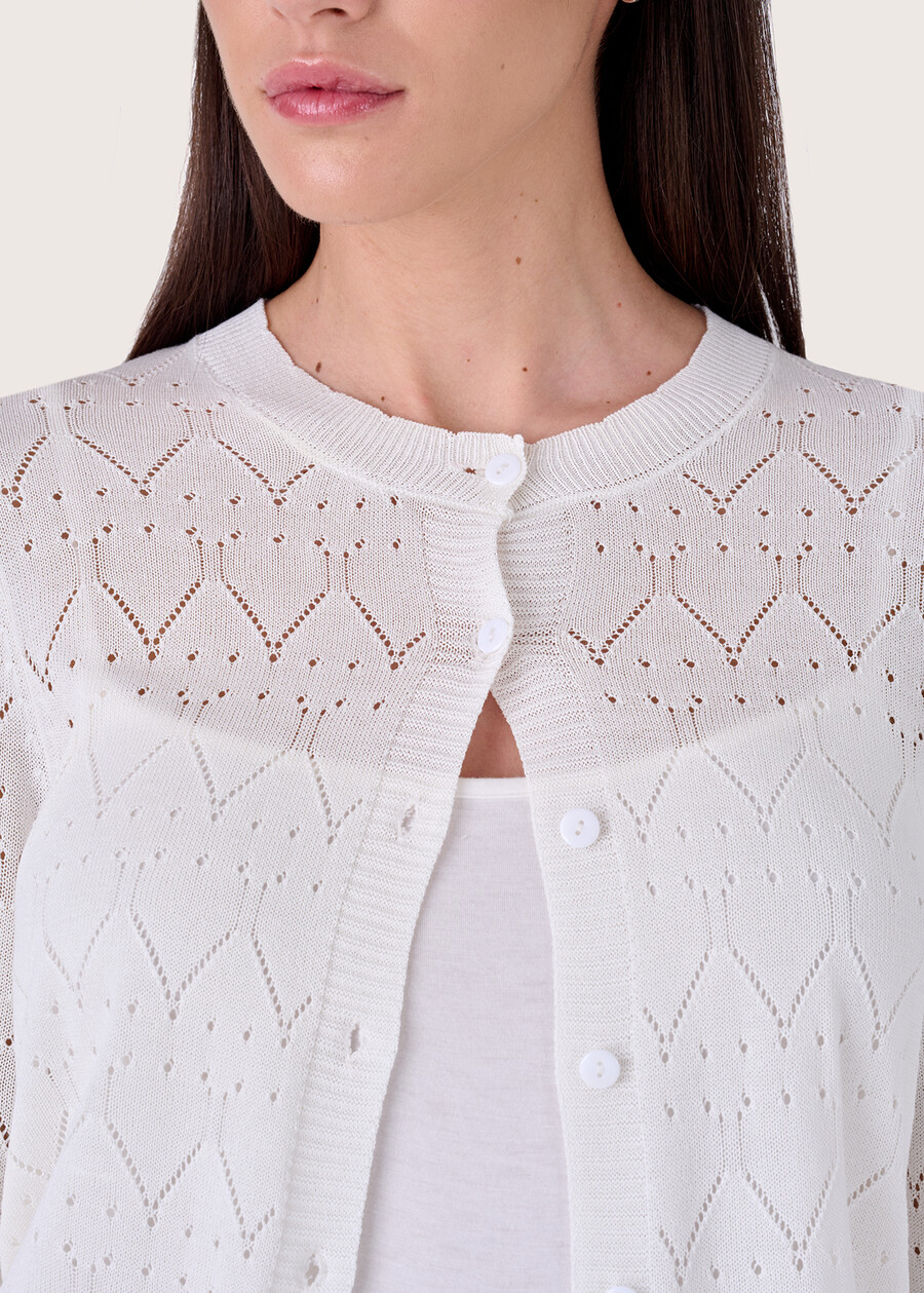 Maya openwork cardigan BIANCO OPTICAL Woman , image number 2