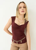 Canotta Trixy con dettaglio arricciato MARRONE Donna immagine n. 1