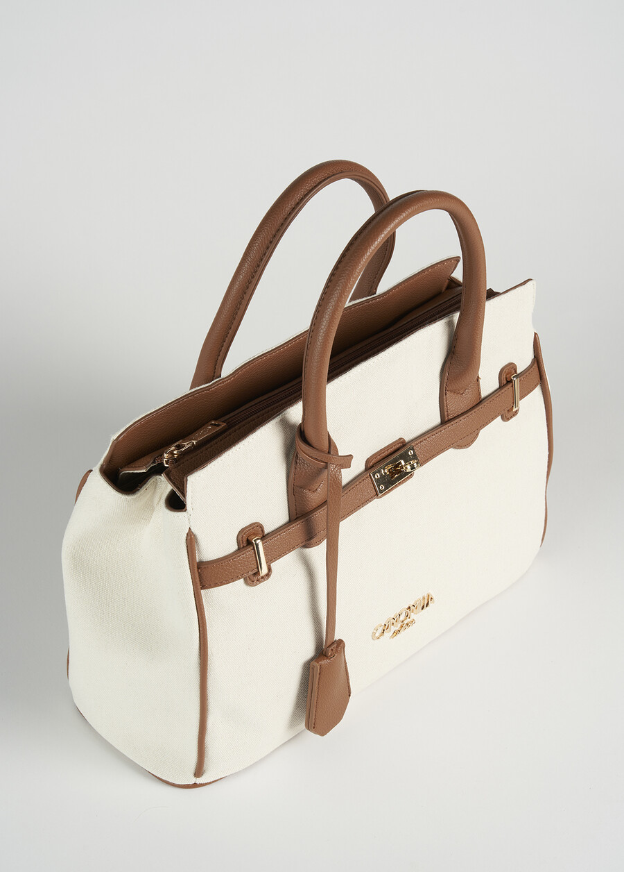 Belly canvas shopping bag BEIGE LATTE Woman , image number 3