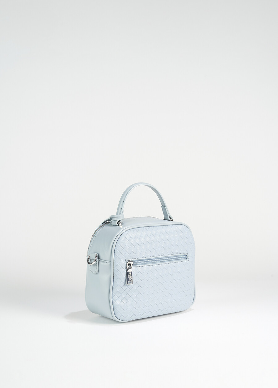 Bauletto Byl in ecopelle BIANCO WHITEBLU CELESTENERO BLACK Donna , immagine n. 3